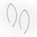 14k solid gold open hoop earrings - minimalist geometric open hoop, yellow gold
