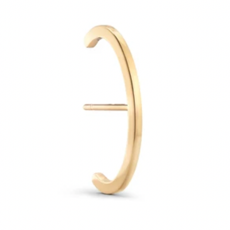 14k solid gold wrap cuff huggie earring - sculptural gold ear wrap cuff, yellow gold
