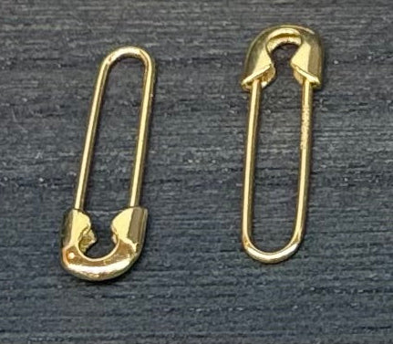 14k Solid Gold Safety Pin Earring