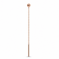 18k rose gold ball threader drop earrings - minimalist chain with polished gold ball