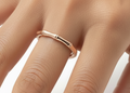 14k solid gold bamboo stack ring - textured bamboo motif gold stacking ring, yellow gold
