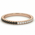 14k solid gold black and white diamond stack ring - alternating black and white diamond stacking ring, rose gold, eternity band
