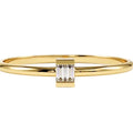 14k solid gold diamond baguette stack ring - baguette diamond channel set stacking ring, yellow gold
