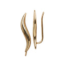 14k solid gold wave ear climbers - sculptural wave ear climber cuff, yellow gold
